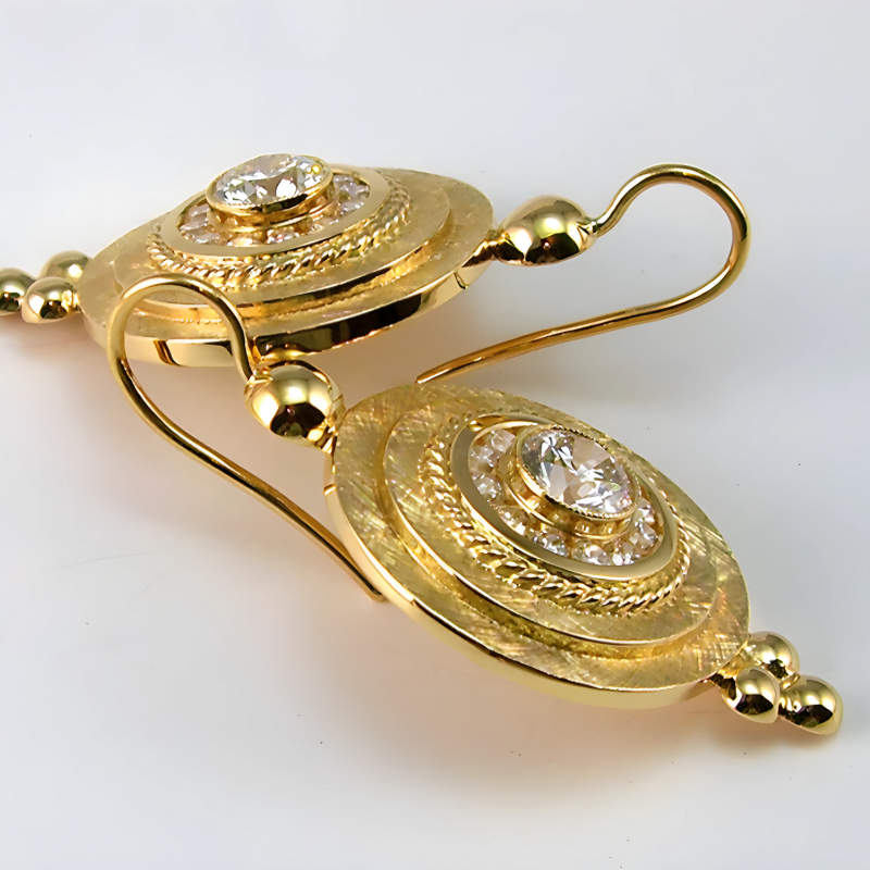 Vintage Oorbellen Goud Glazen Accent - Alice