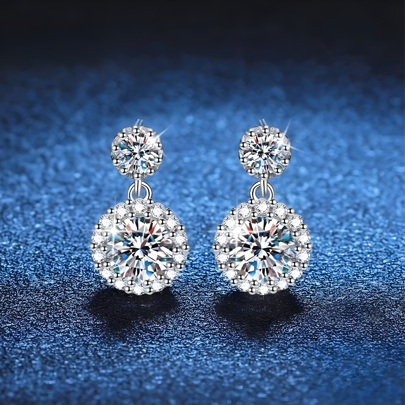Elegante Zilveren Moissaniet Oorknopjes - Amara