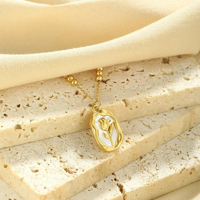Gouden Rozen Hanger Ketting - Penelope