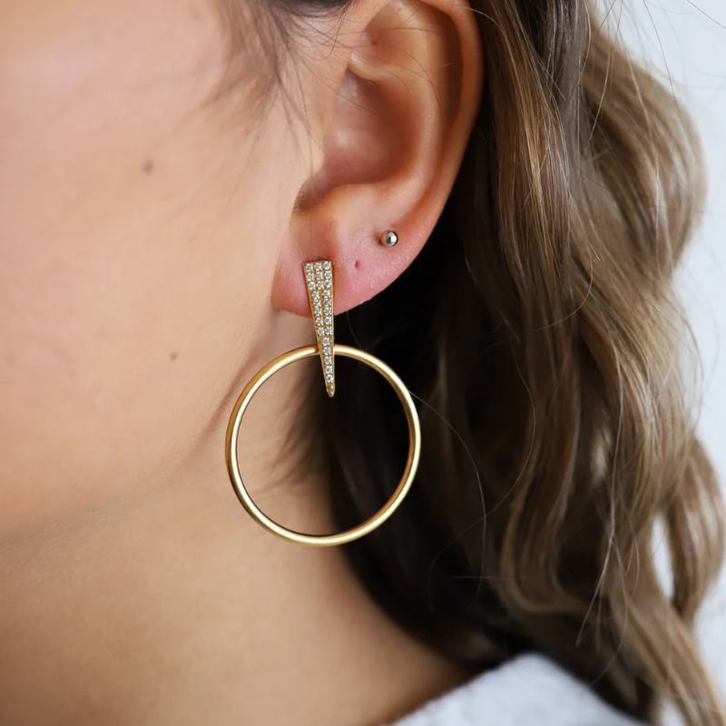 Gouden Geplateerde Ronde Paperclip Oorbellen - Megan