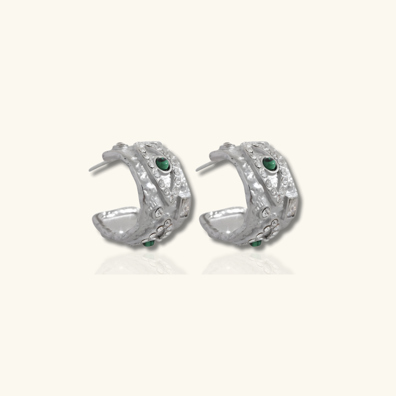 Geometrische Oorbellen met Oog en Zirkonia – Bethany