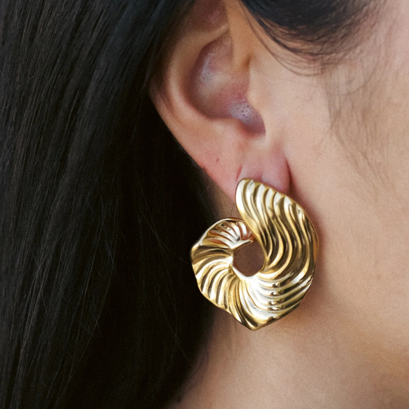 Swirl Trendy Hoepel Oorbellen - Zoe