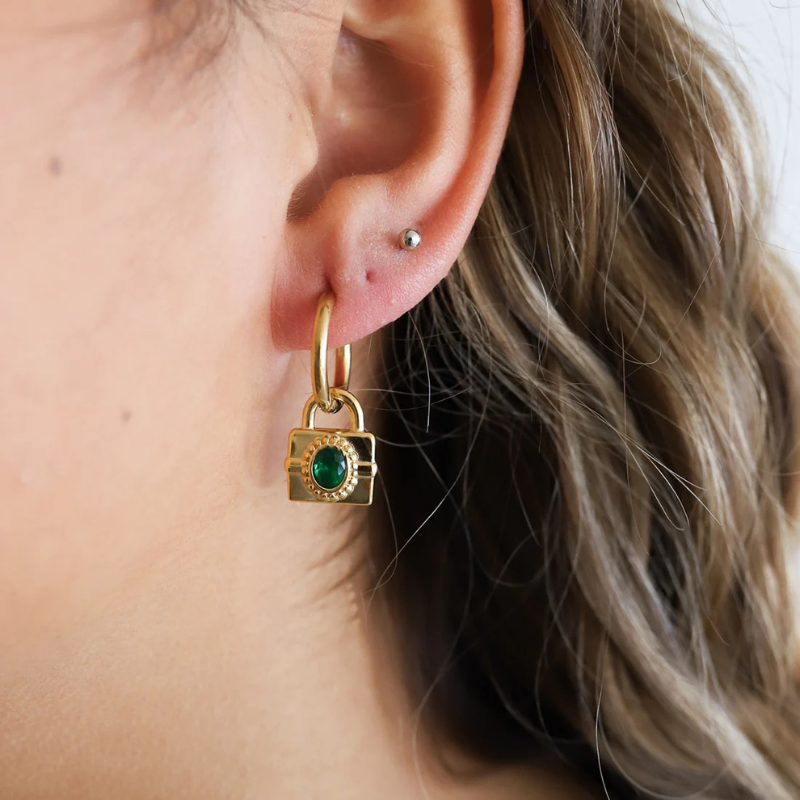 Elegante Edelsteen Slot Oorbellen - Aubrielle