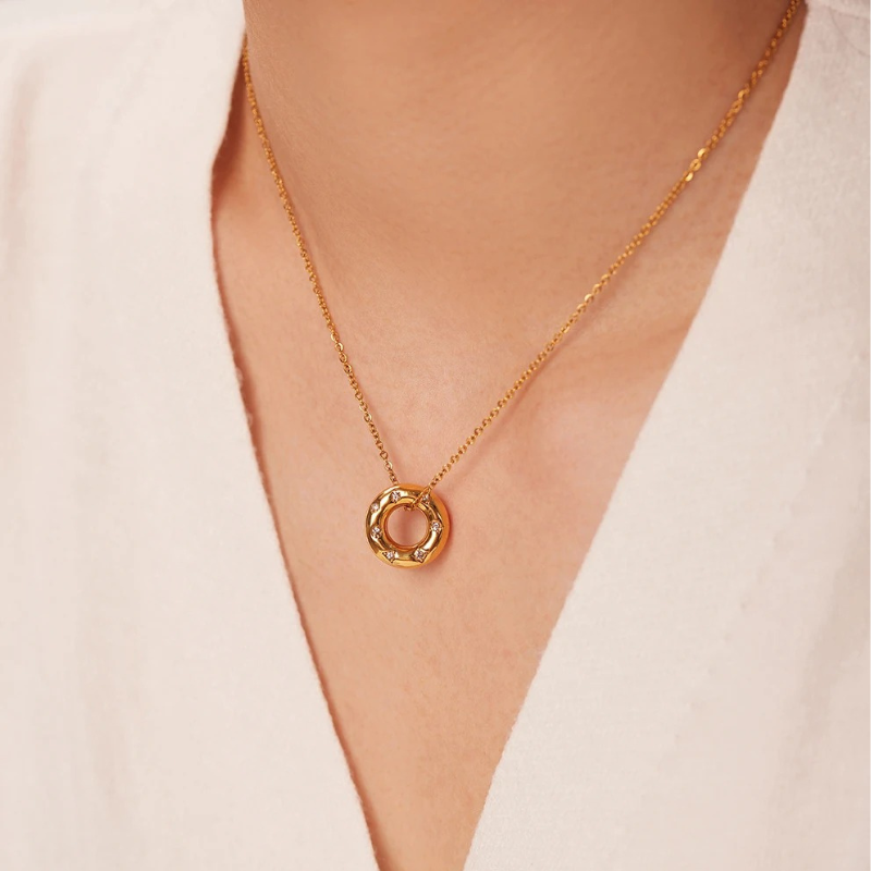 Goud Vergulde Zirkonia Hanger Ketting - Kate