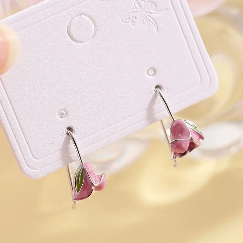 Roze Rozen Stud Oorbellen - Sarah