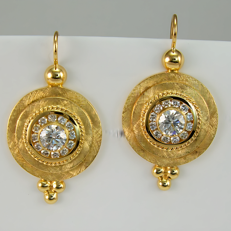 Vintage Oorbellen Goud Glazen Accent - Alice