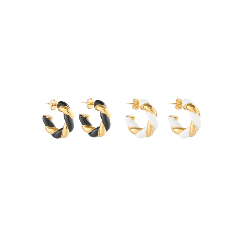Twisted Hoop Oorbellen met Gouden Plating - Delilah