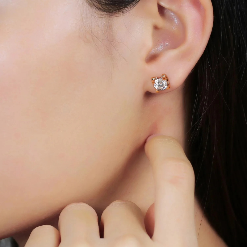 Vierkante Cubic Zirconia Stud Oorbellen - Tiffany