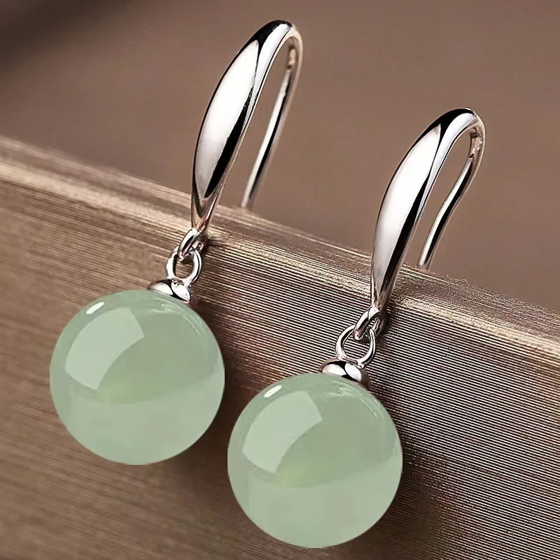 Groene Parel Druppeloorbellen - Jade