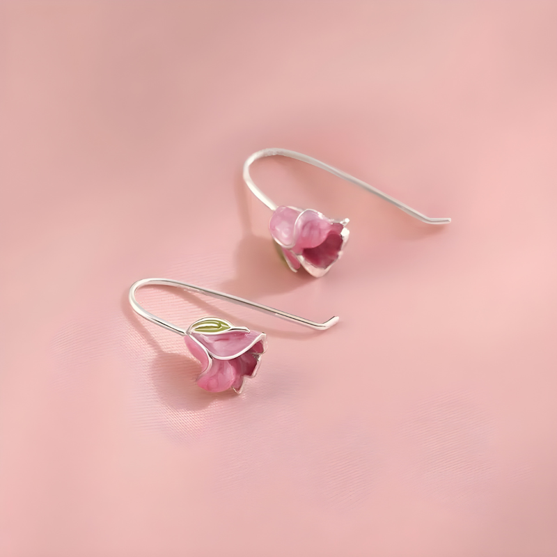 Roze Rozen Stud Oorbellen - Sarah
