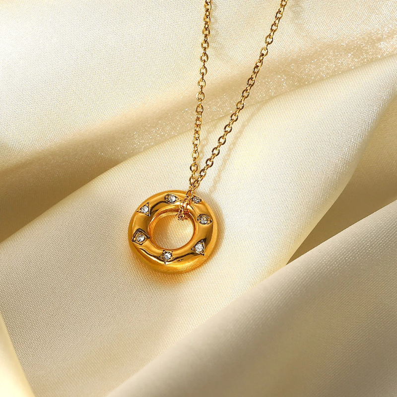 Goud Vergulde Zirkonia Hanger Ketting - Kate