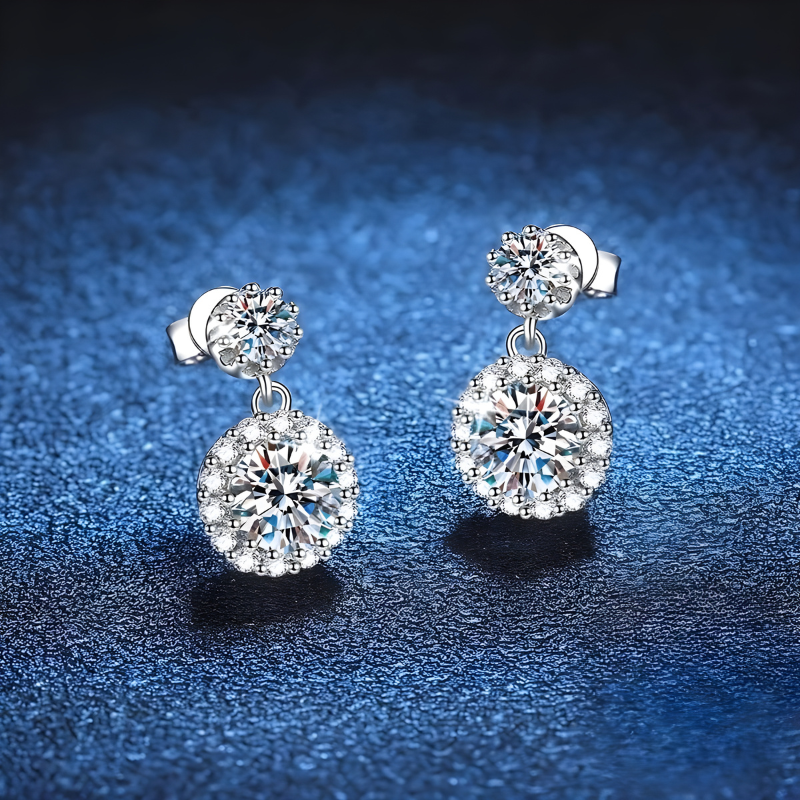Elegante Zilveren Moissaniet Oorknopjes - Amara