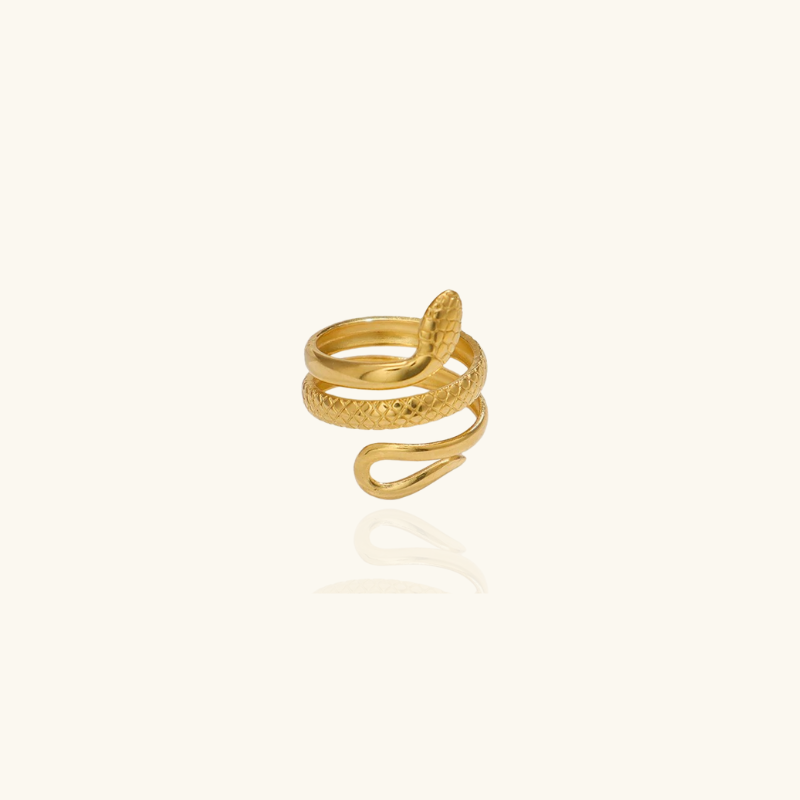 Vergulde Slang Geometrische Ringen - Wendy