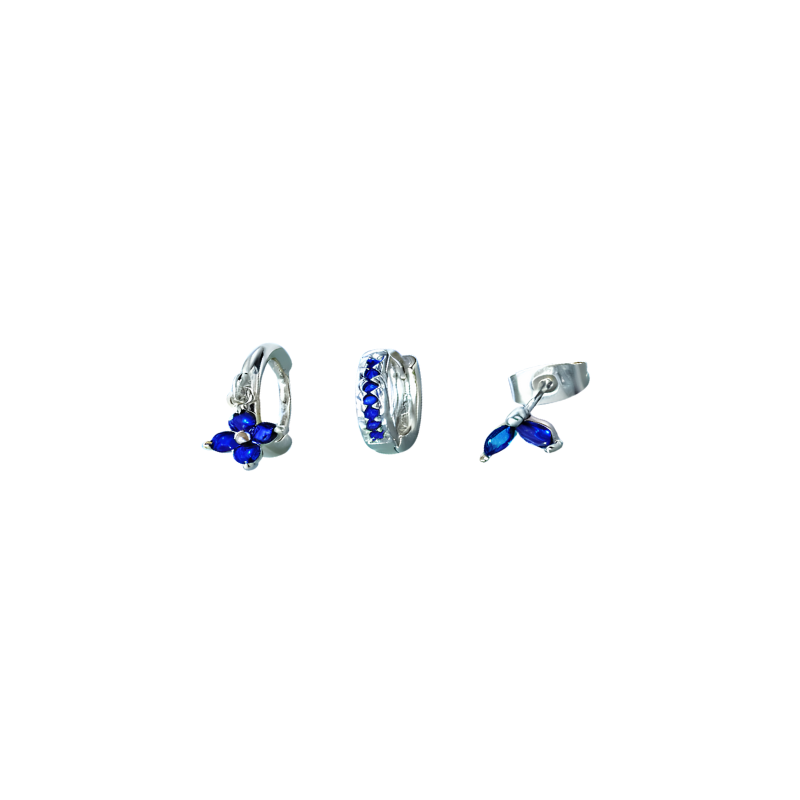 Bloem Oorbellen Set RVS - Monri