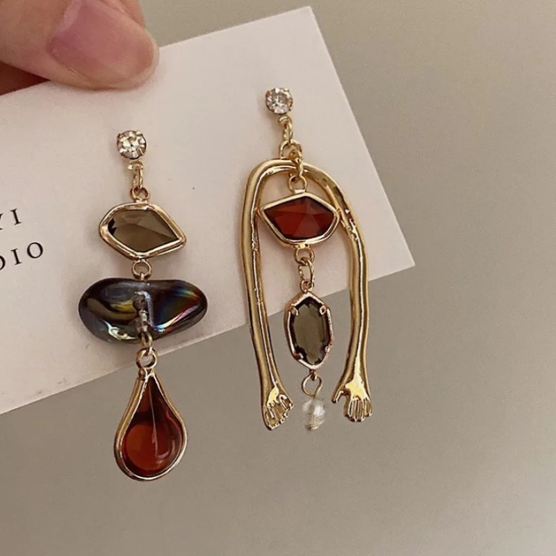 Vintage Asymmetrische Dangle Oorbellen - Kylie