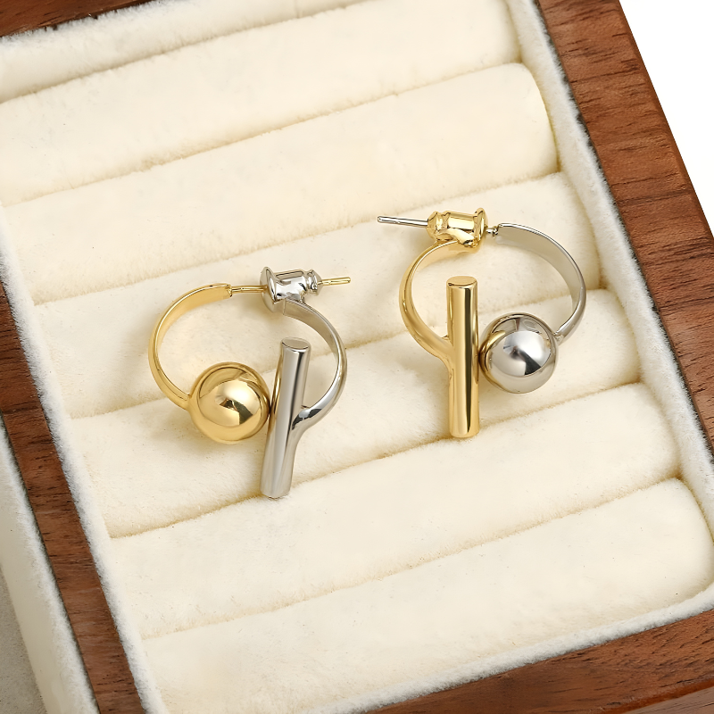 Twee-Tonige Bal Dangle Oorbellen - Felicity