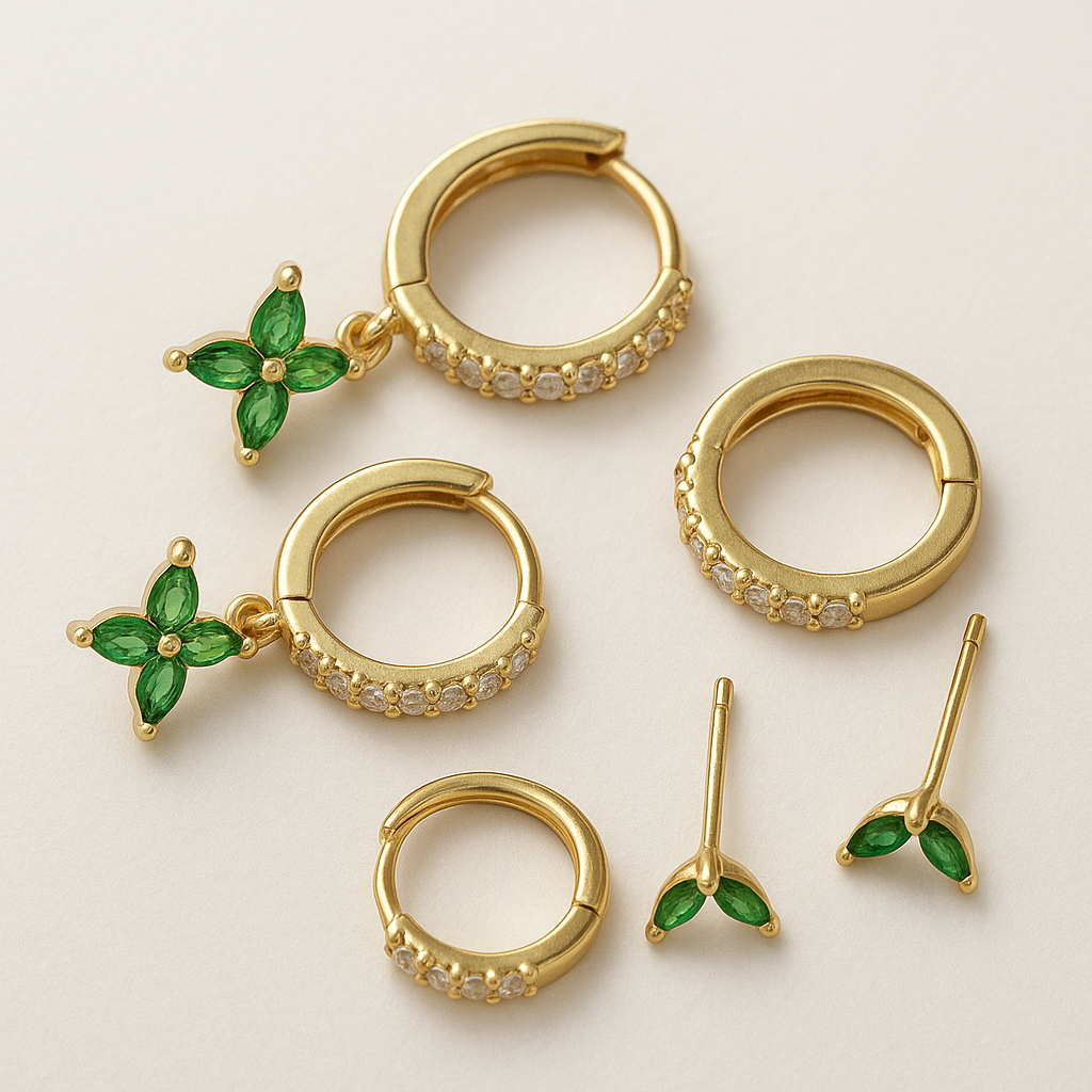 Dames Trio Oorbellen | Goud