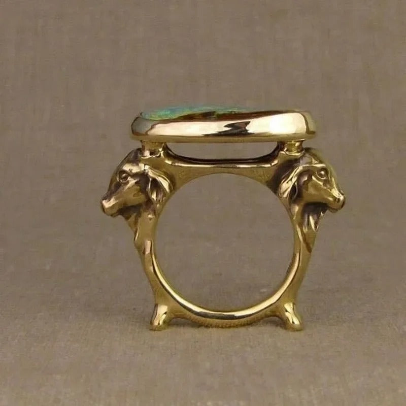 Vintage Kleurrijke Opaalring | Goud