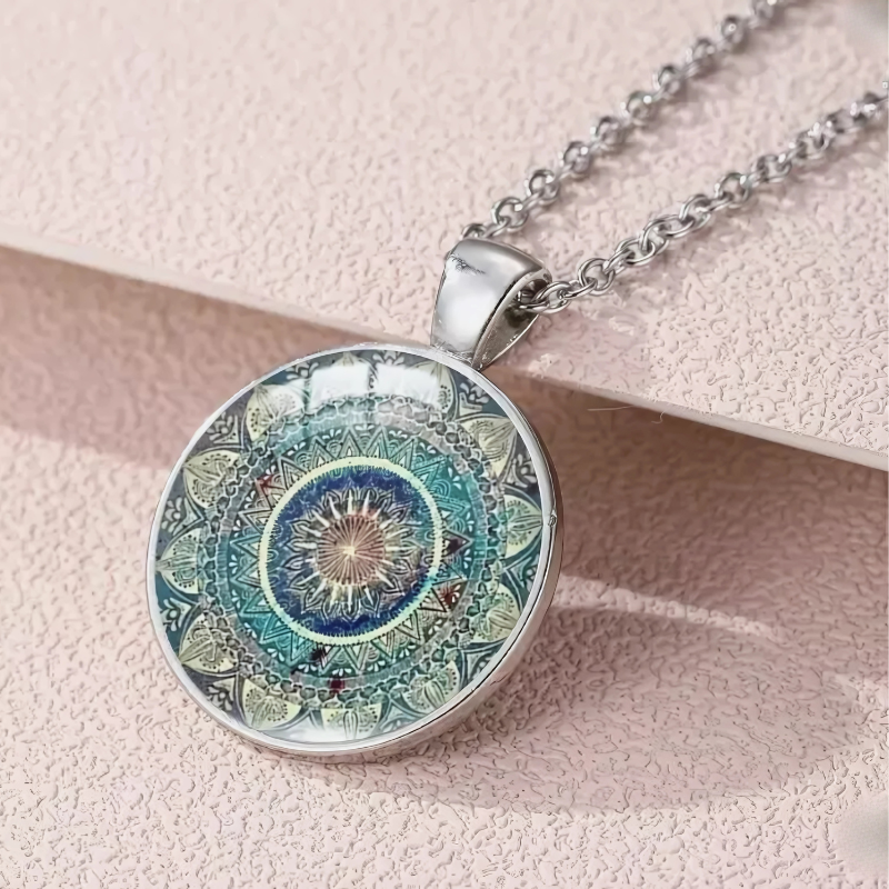 Vintage Blauwe Mandala Ketting - Mouri