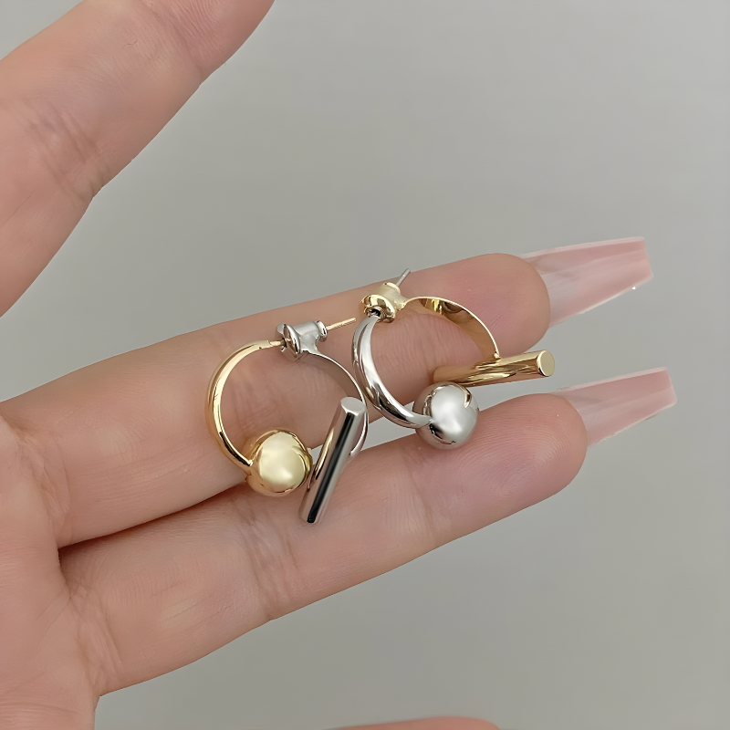 Twee-Tonige Bal Dangle Oorbellen - Felicity