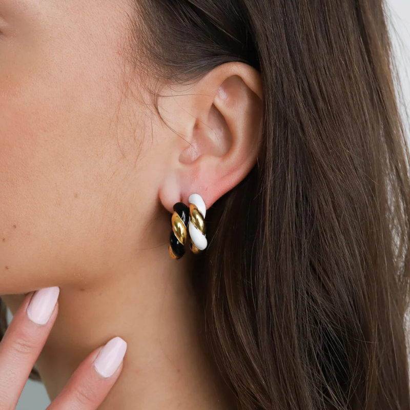 Twisted Hoop Oorbellen met Gouden Plating - Delilah