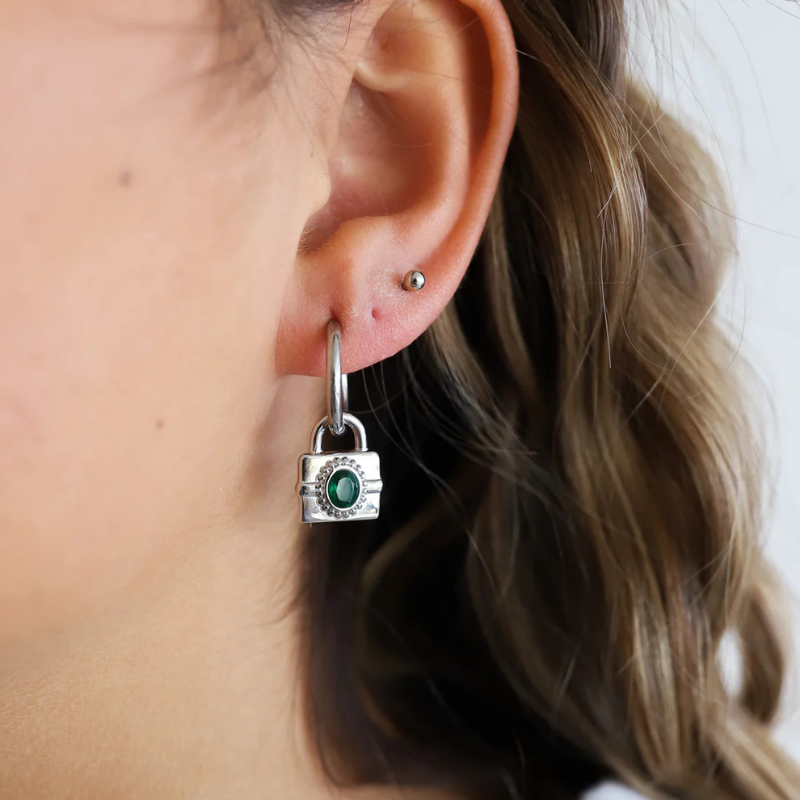 Elegante Edelsteen Slot Oorbellen - Aubrielle