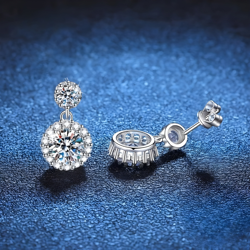 Elegante Zilveren Moissaniet Oorknopjes - Amara