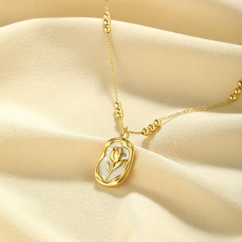 Gouden Rozen Hanger Ketting - Penelope