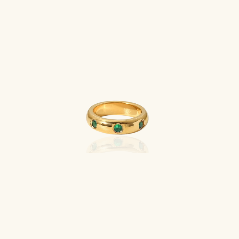 Vergulde Cubic Zirkonia Bands Ring - Belle
