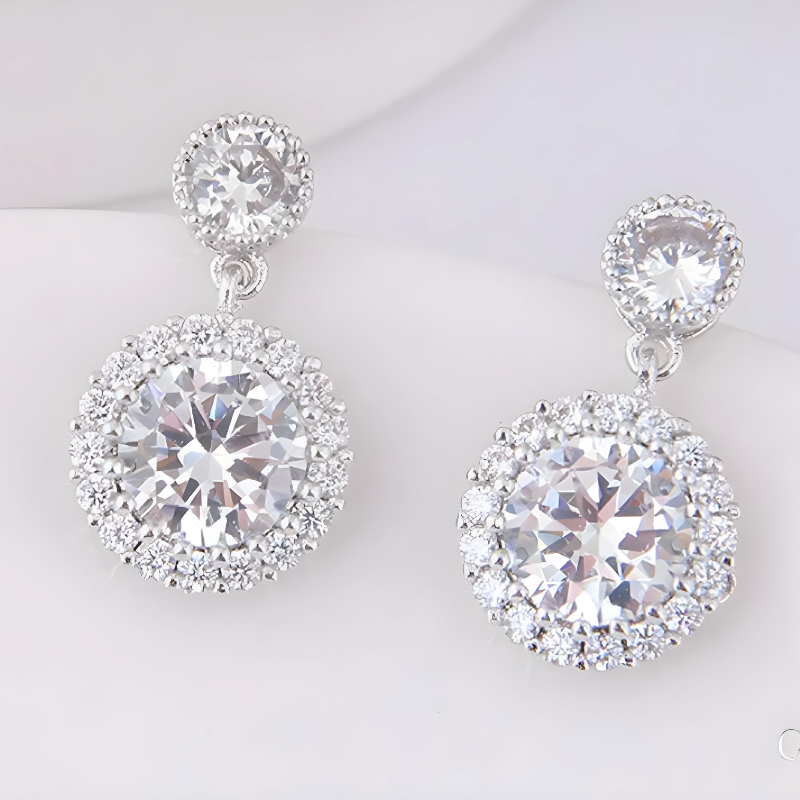 Elegante Zilveren Moissaniet Oorknopjes - Amara