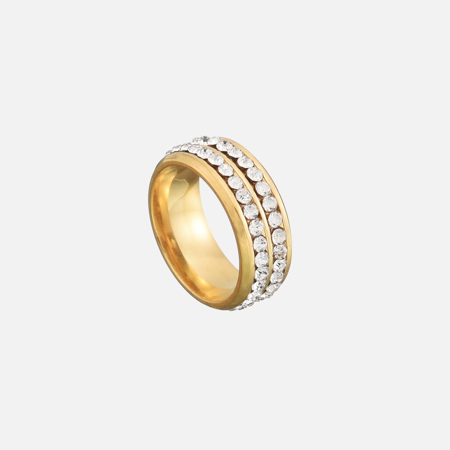 Vergulde Zirkoon Kristallen Ring - Glenda