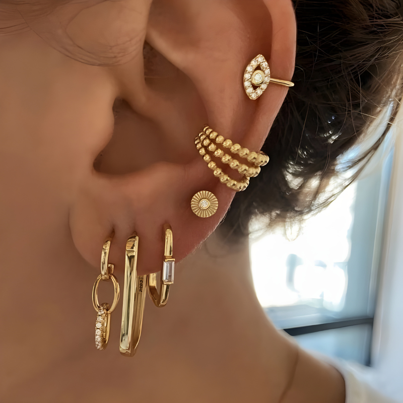 Vergulde Boho Hoepel Oorbellen Set - Vicky