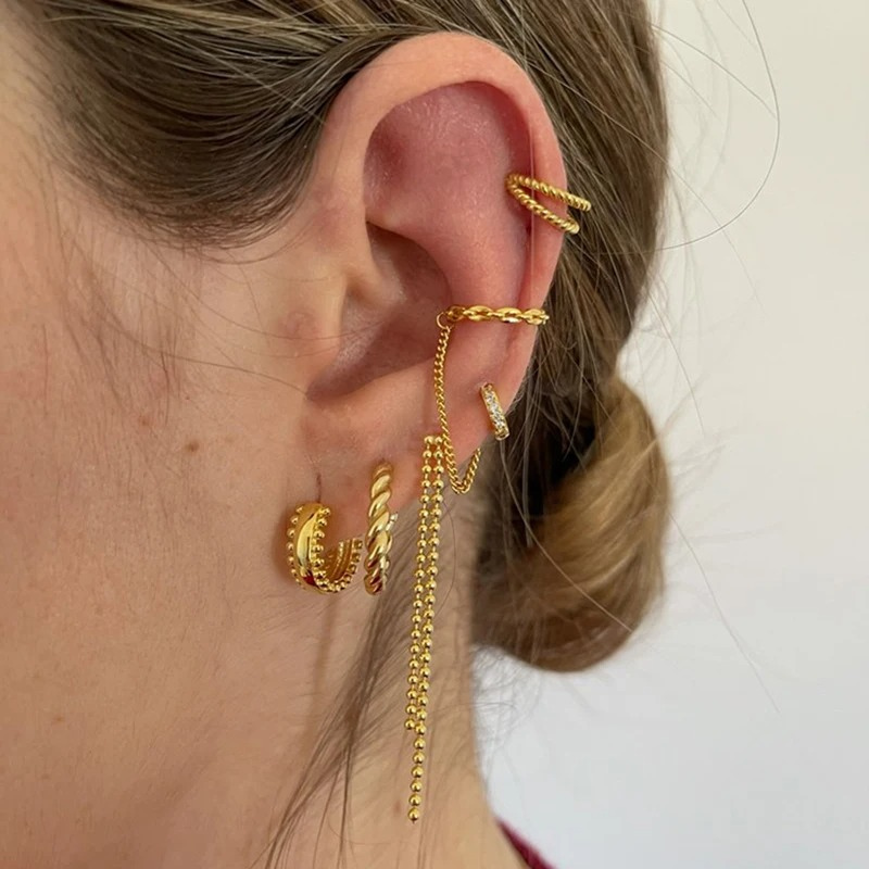 Elegante Vergulde Hanger Oorbellen Set - Bibi