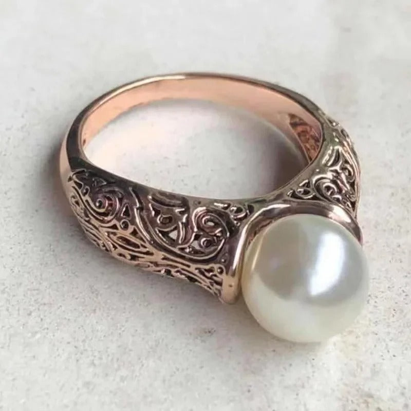 Vintage Parel Gouden Ring | Goud