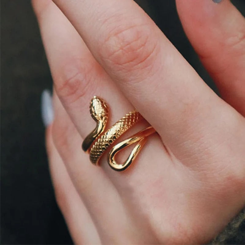 Vergulde Slang Geometrische Ringen - Wendy