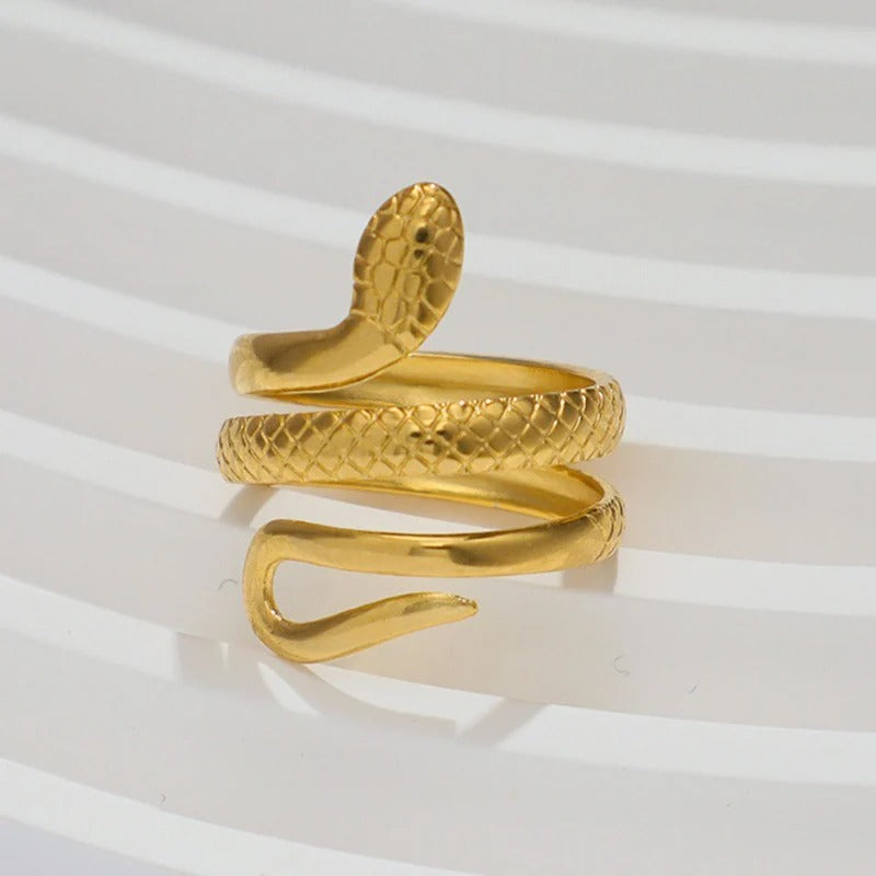 Vergulde Slang Geometrische Ringen - Wendy