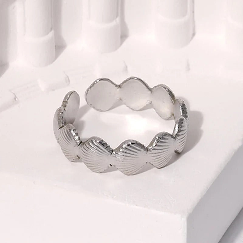 Trendy Schelpvormige Verstelbare Ring - Sheryl