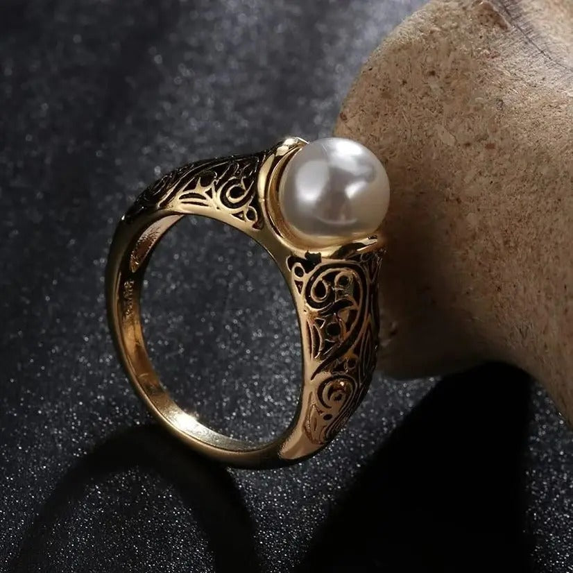 Vintage Parel Gouden Ring | Goud