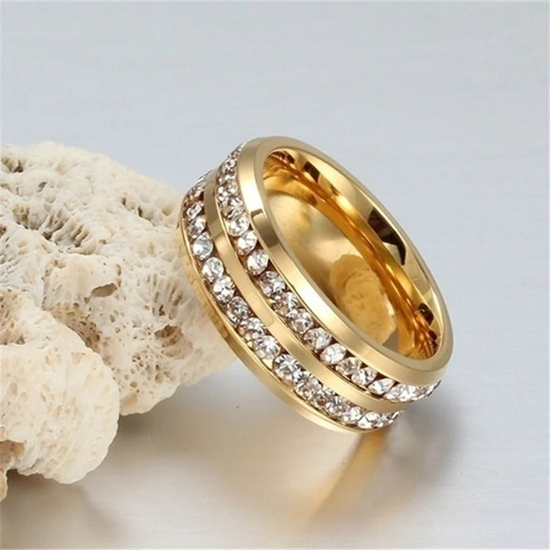 Vergulde Zirkoon Kristallen Ring - Glenda