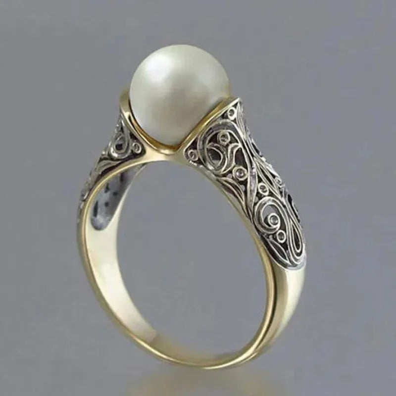 Vintage Parel Gouden Ring | Goud