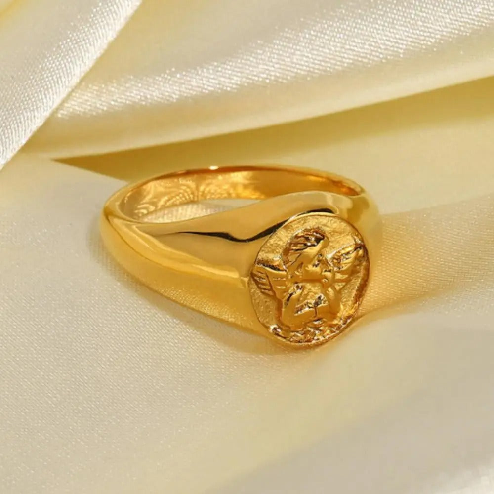 Vergulde Engelen Ring - Angela