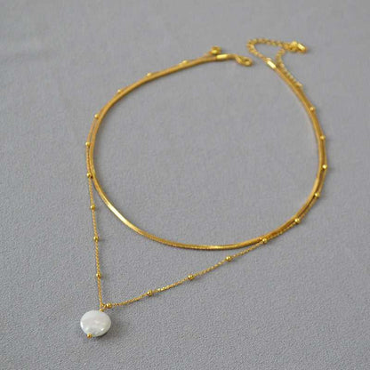 Gestapelde Barok Parelketting - Alette