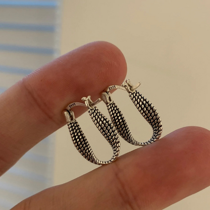 Zilveren Twist Huggie Hoop Oorbellen - Kristen