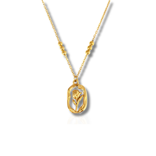 Gouden Rozen Hanger Ketting - Penelope