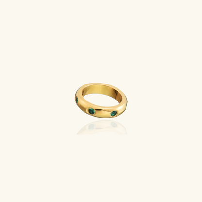 Vergulde Cubic Zirkonia Bands Ring - Belle