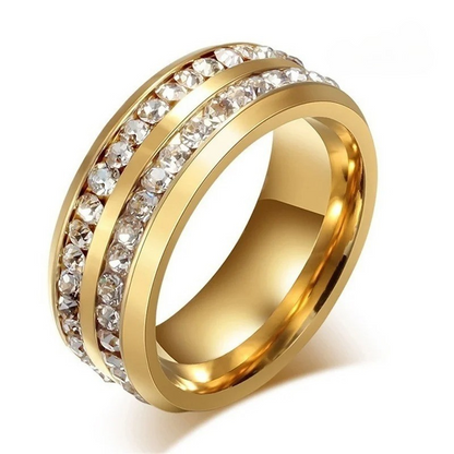 Vergulde Zirkoon Kristallen Ring - Glenda