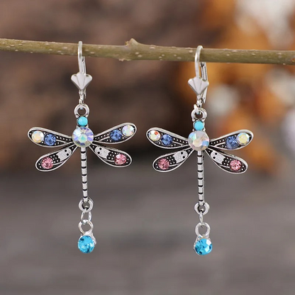 Elegante Gesneden Dragonfly Oorbellen | Zilver