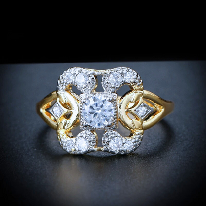 Vintage Zirkonia Gouden Ring | Goud