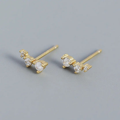Elegante Drie Mini Zirkonia Oorbellen - Sandy