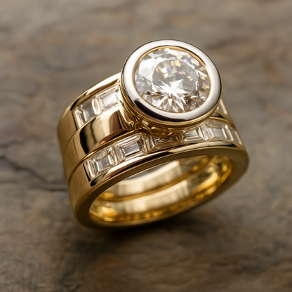 Vintage Lelaagde Glazen Ring | Goud
